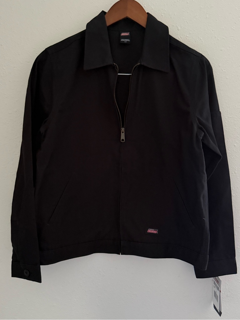Dickies Women’s Black Brushed Canvas Zip Front Work Jacket Small NWT